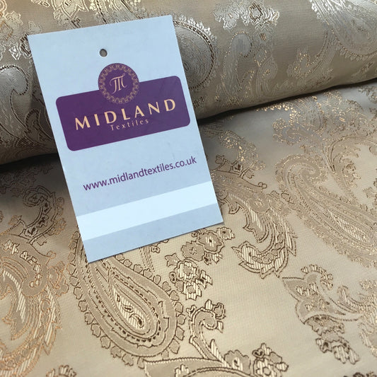 £6.25 Two Toned Paisley Metallic Jacquard Lining perfect for ties 56" Wide M771