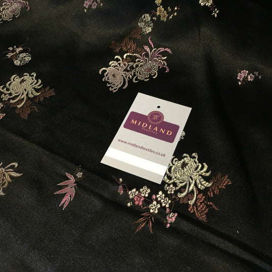 £7.99 Chinese Floral Blossom Oriental Brocade Satin 44" Wide  M241 Mtex