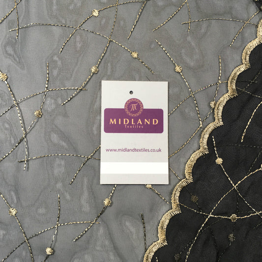 Lightweight Embroidered net scalloped edge dress fabric 55" wide M717 Mtex