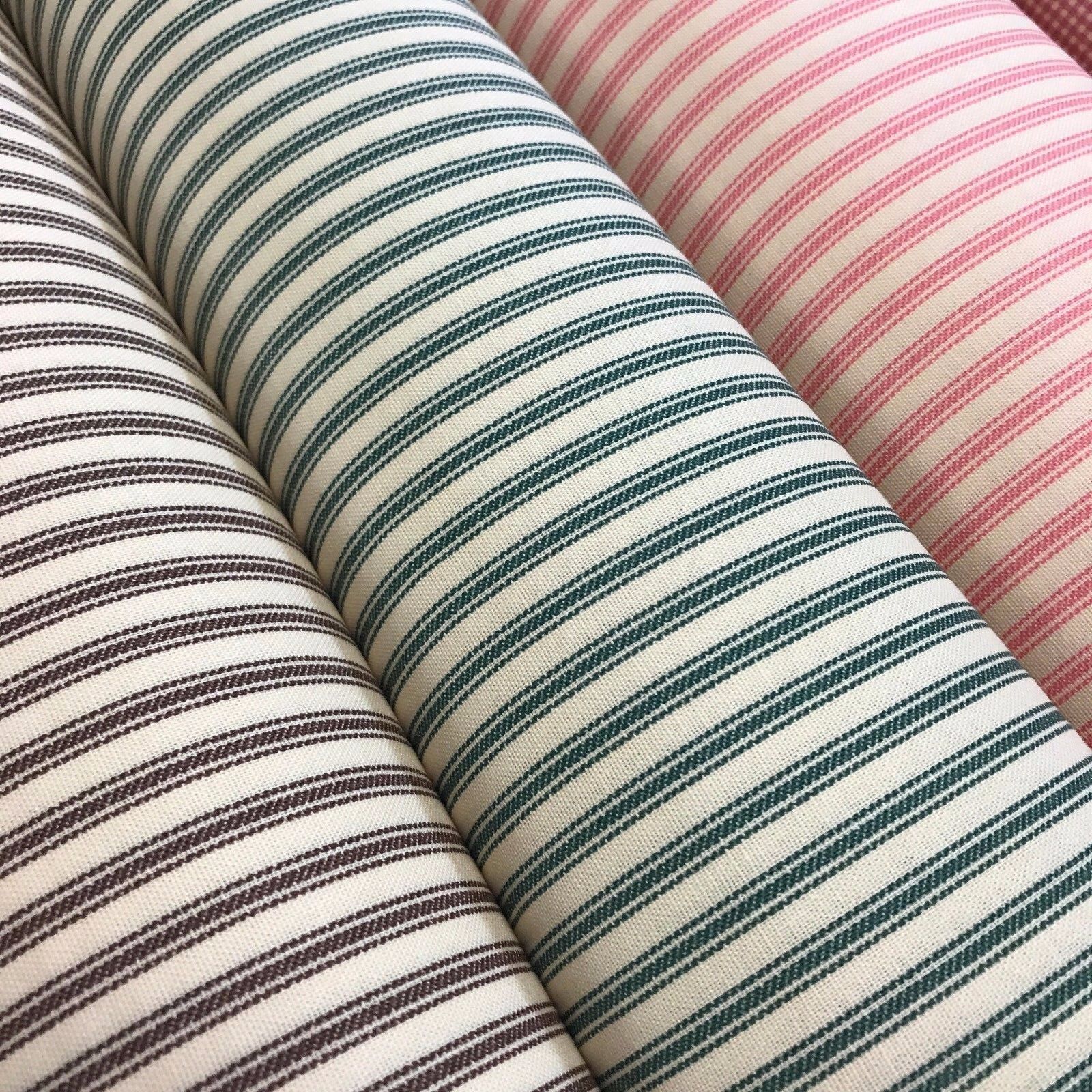 100% Cotton cream base canvas classic Striped Ticking fabric 45' M757