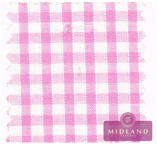 New 1/8 Gingham Polycotton Fabric  12 colours 44 wide Midtex M23 Mtex