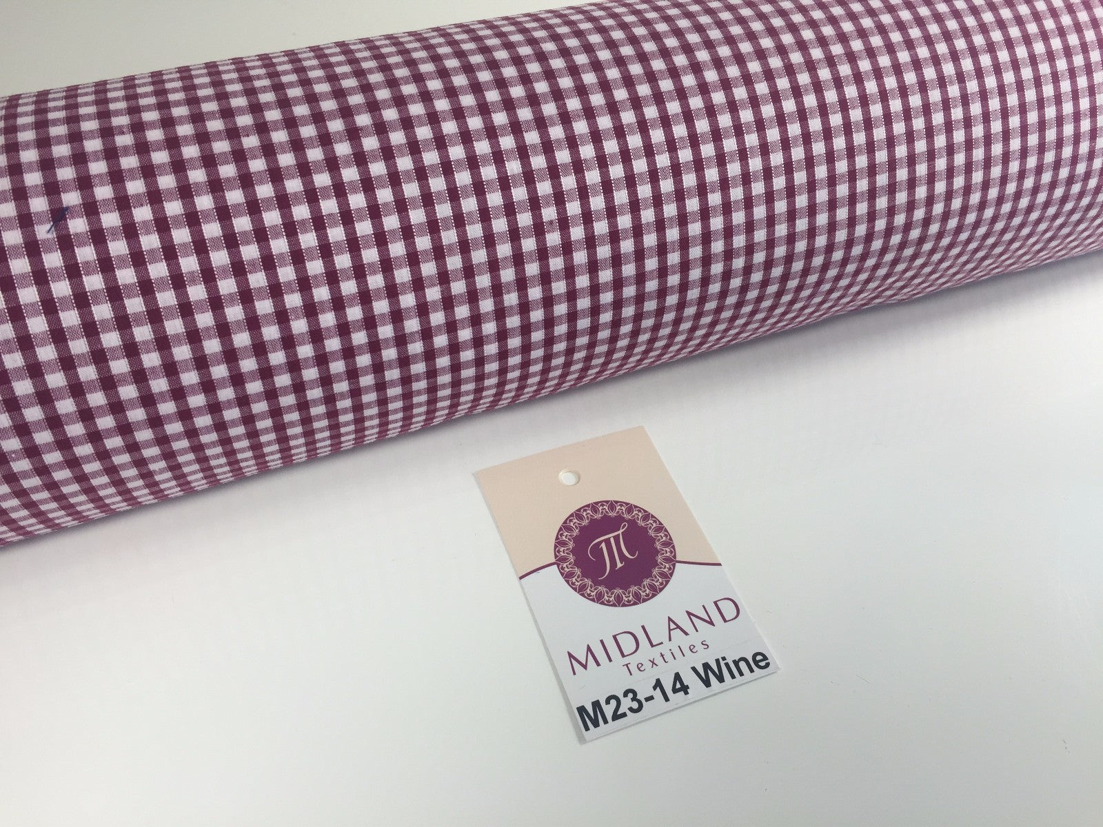 New 1/8 Gingham Polycotton Fabric  12 colours 44 wide Midtex M23 Mtex
