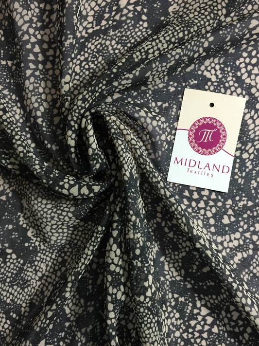 £2.99 Black and Beige Semi transparent chiffon fabric Lightweight 44" M161-22