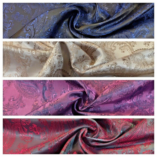 £6.25 Two Toned Paisley Metallic Jacquard Lining perfect for ties 56" Wide M771