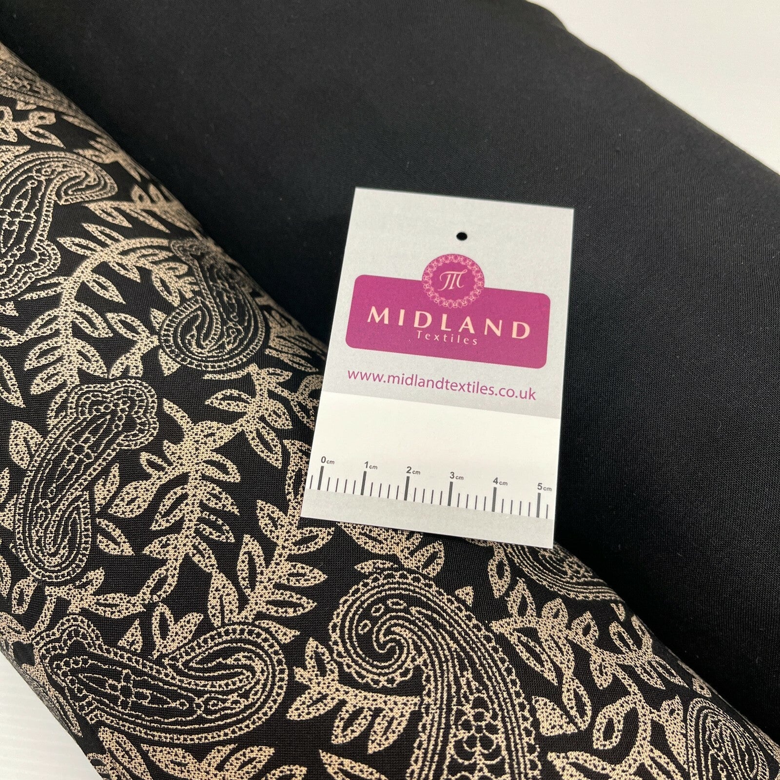 Paisley Printed Plain Viscose dress Fabric MD1530