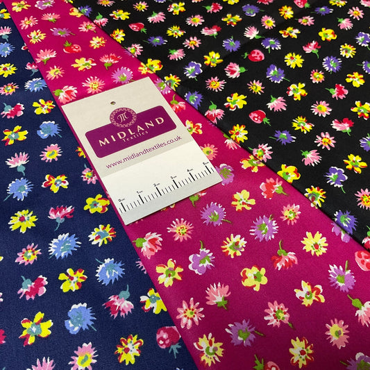 £5.99 Water Lily Floral Cotton Poplin dress Fabric sold by the meter M1916