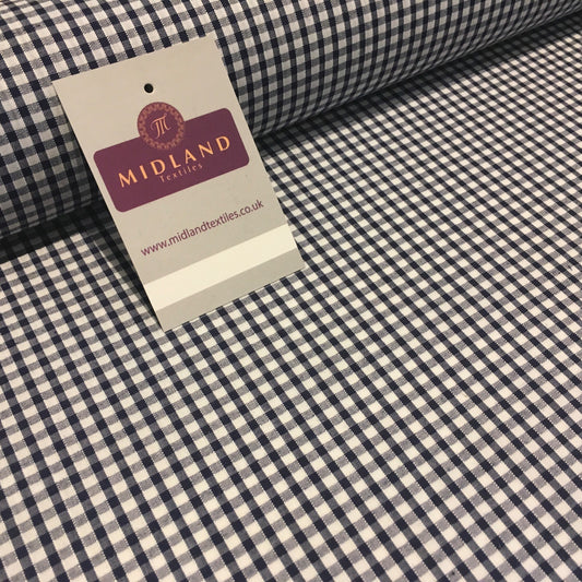 New 1/8  Gingham Polycotton Fabric  12 colours 44 wide Midtex M23 Mtex