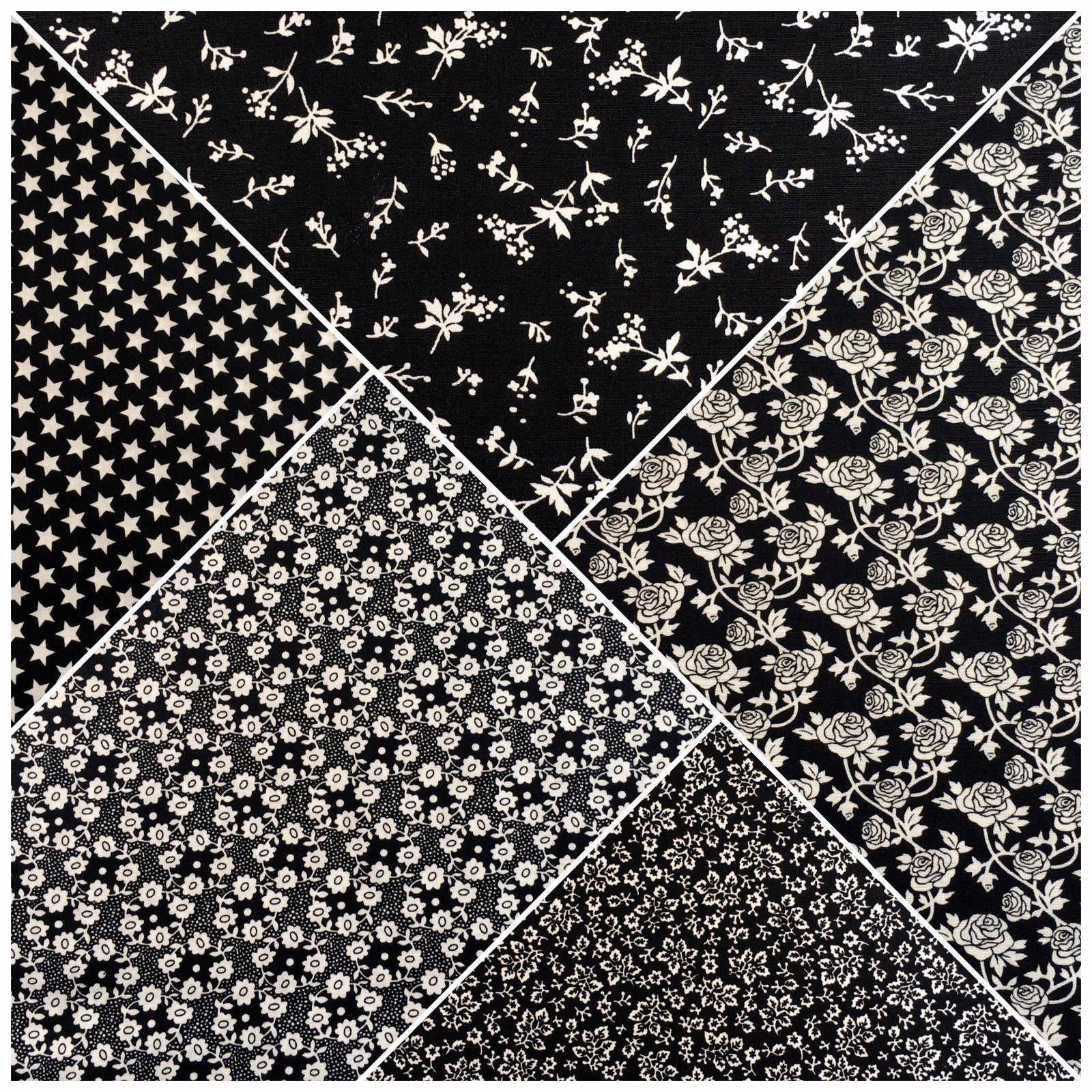 Black and White printed 100% Cotton Poplin Craft fabric 45' M733 Mtex