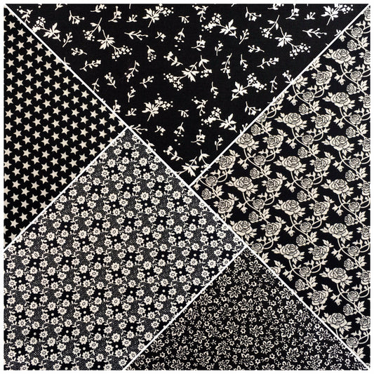 Black and White printed 100% Cotton Poplin Craft fabric 45" M733 Mtex