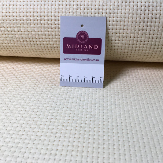 £8.00 Plain Cream Binca matt 100% cotton  Fabric 50 cm MD1410 Mtex
