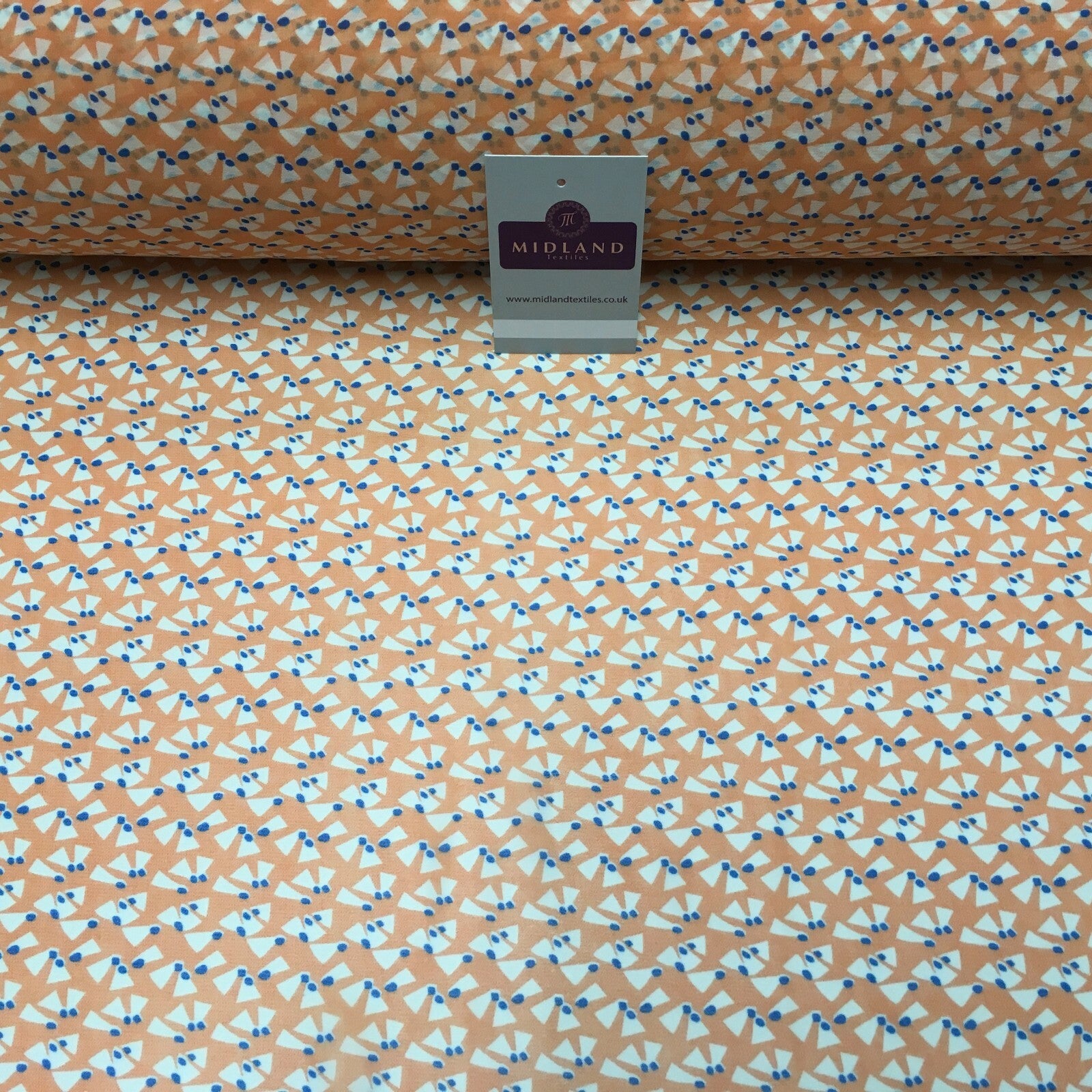 Salmon Printed Crepe chiffon Dress Fabric 150cm Wide MK1190-15 Mtex