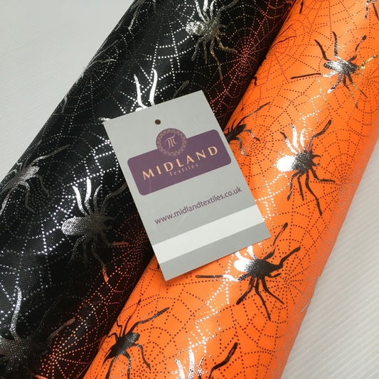 Halloween Spooky Spider web Silver Foil Nylon jersey Fabric 150 cm MH1280 Mtex