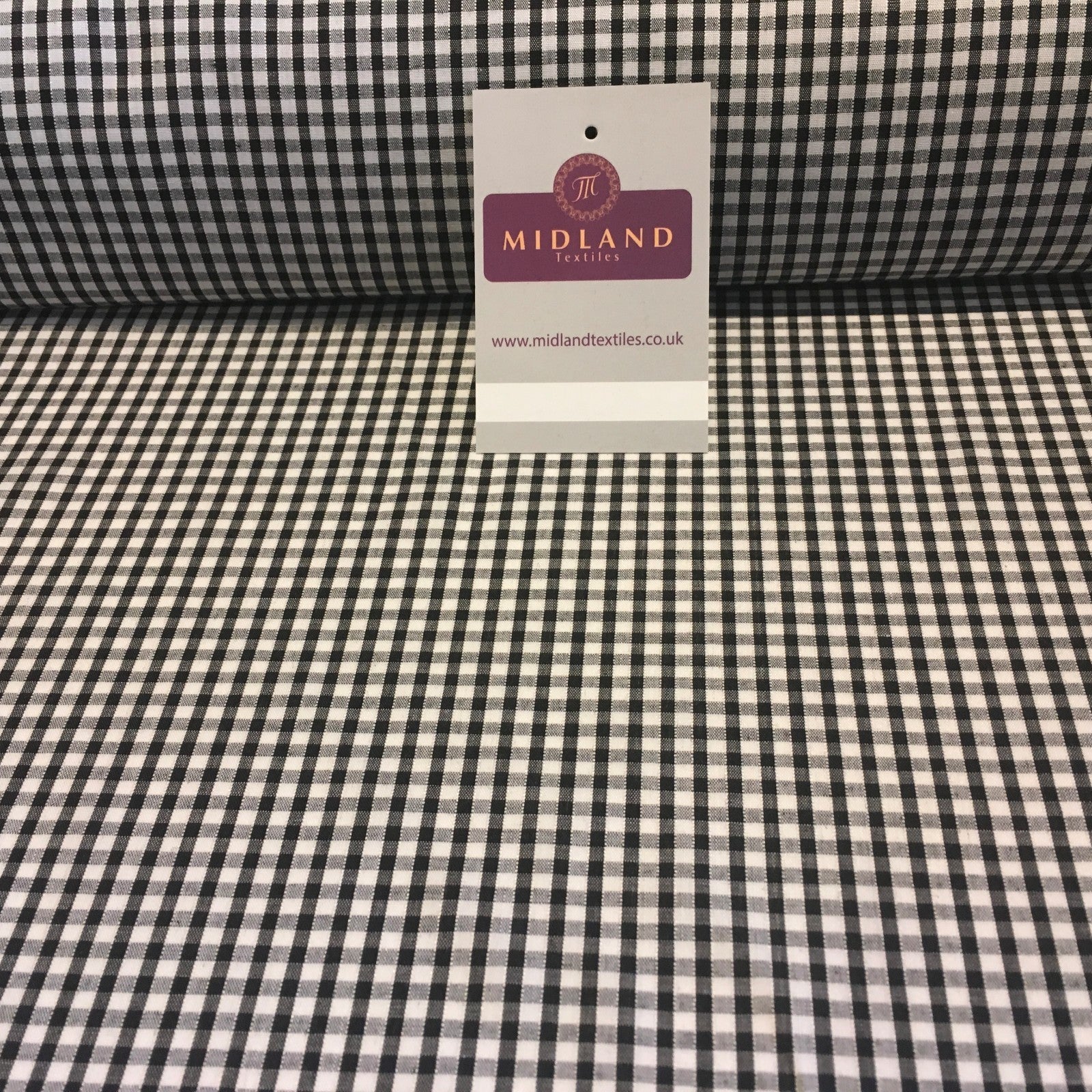 New 1/8 Gingham Polycotton Fabric  12 colours 44 wide Midtex M23 Mtex