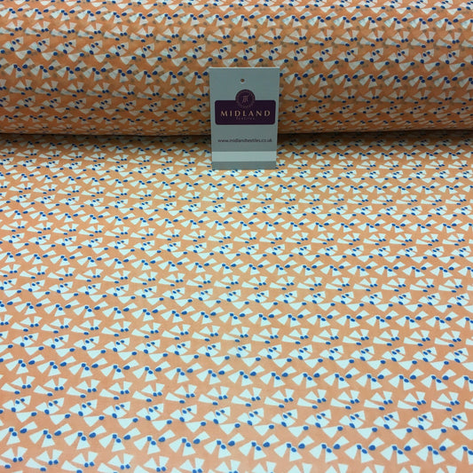 Salmon Printed Crepe chiffon Dress Fabric 150cm Wide MK1190-15 Mtex