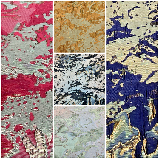 £15 Indian Abstract banarsi brocade waistcoat wedding Fabric 140cm wide M1685