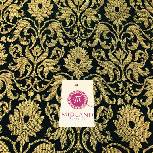 Indian floral ornamental gold metallic Banarsi brocade 44 inches wide M374 Mtex