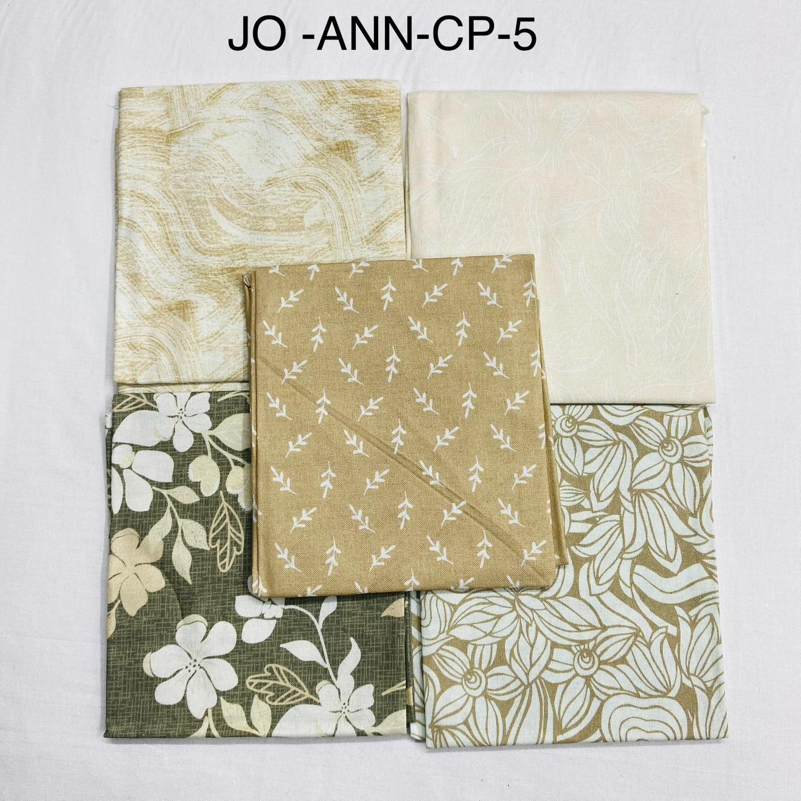 5 Piece 100% Cotton 5 Designs Fat Quarter Bundle - 45cm x 53cm Fabric M1981