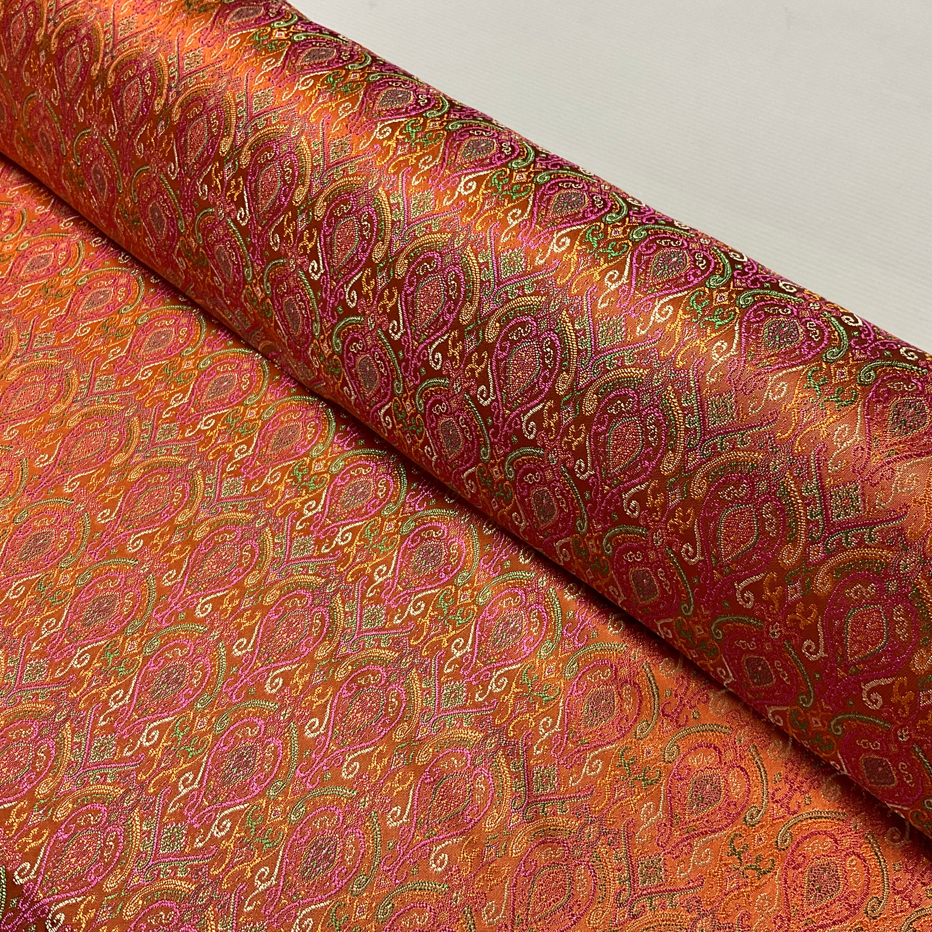 Paisley faux thai silk chinese oriental broacde 112cm wide fabric M2030