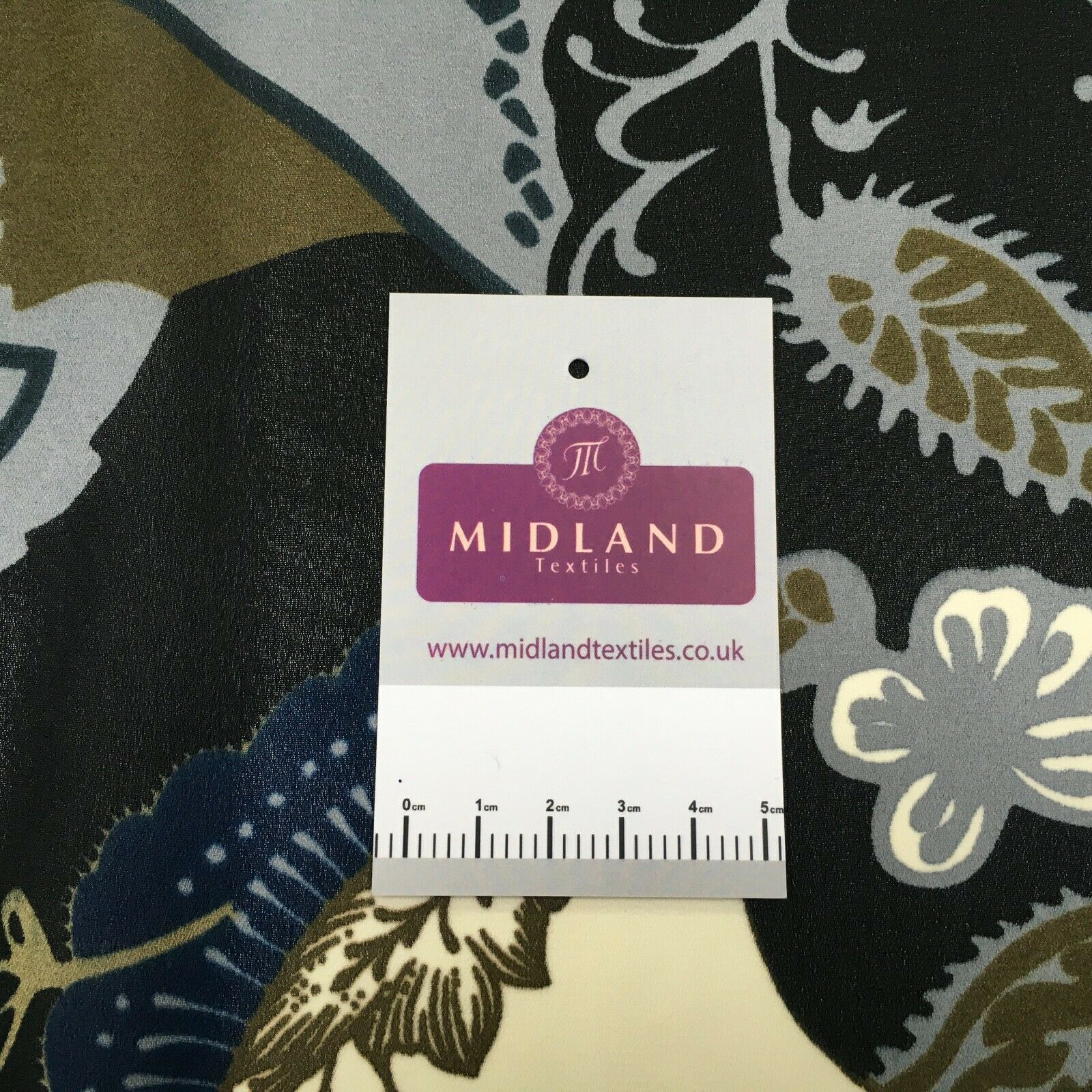 Black abstract print georgette floral dress fabric M1404-2 Mtex