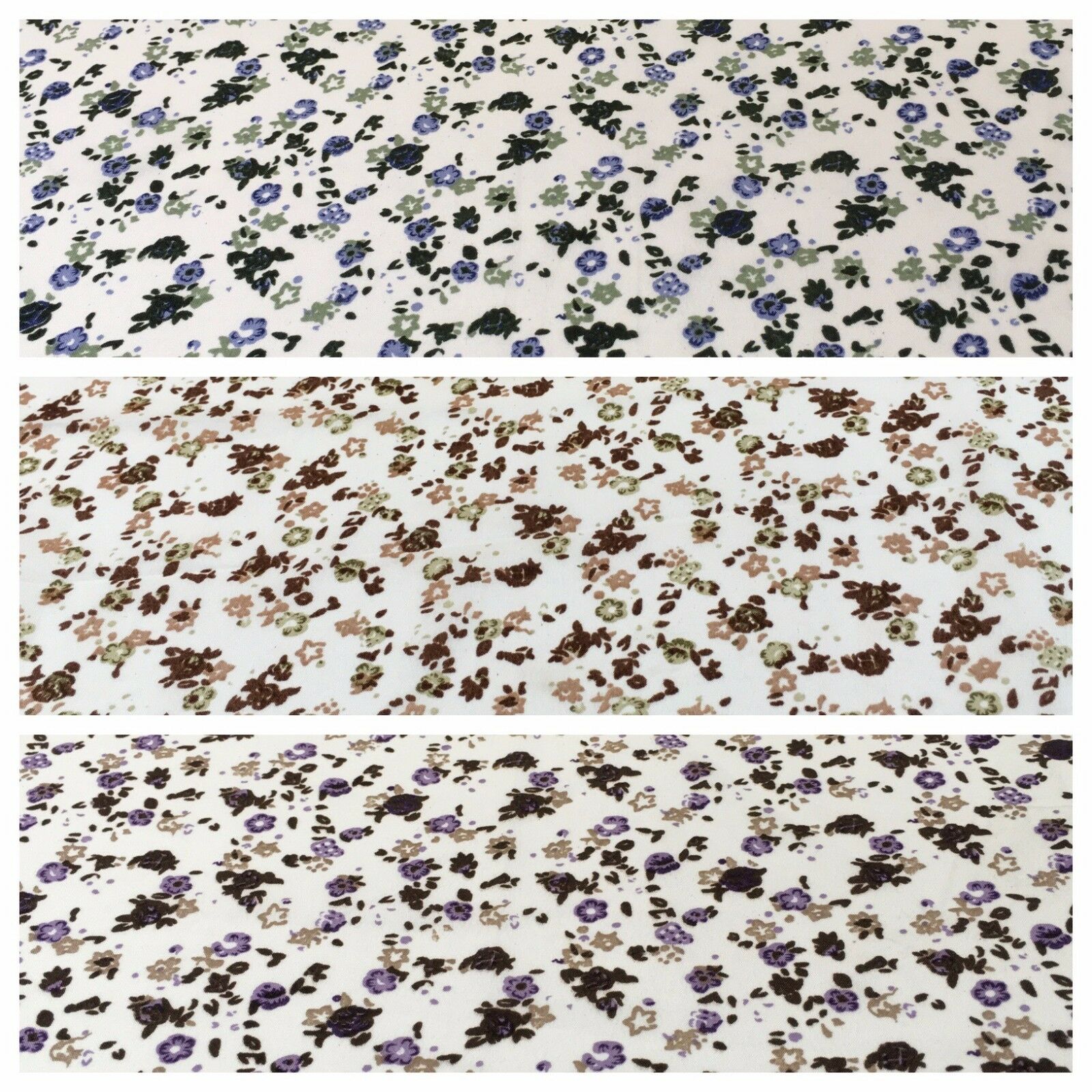 Small Ditsy Floral Printed soft Crepe dress fabric 44' wide M761 Mtex