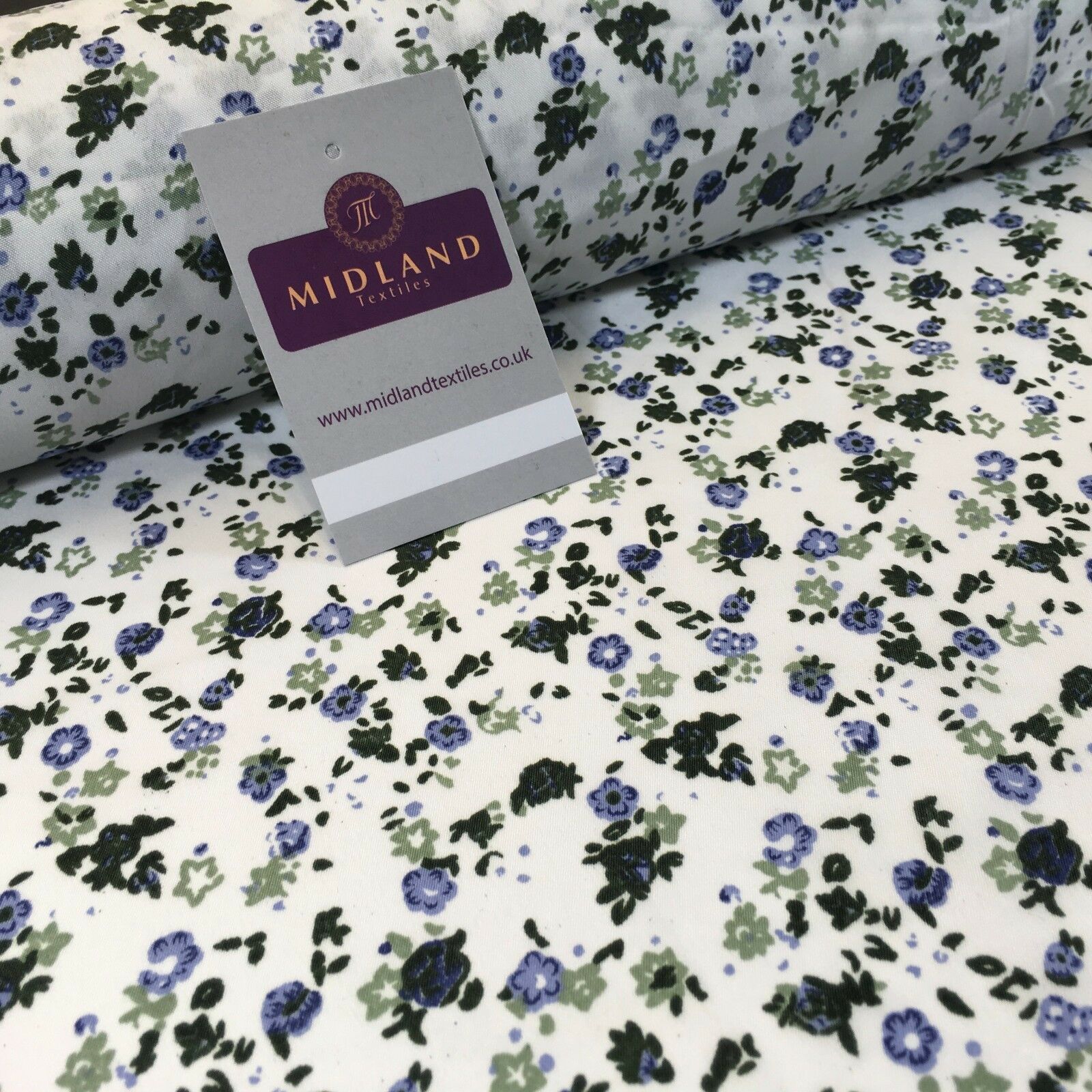 Small Ditsy Floral Printed soft Crepe dress fabric 44' wide M761 Mtex