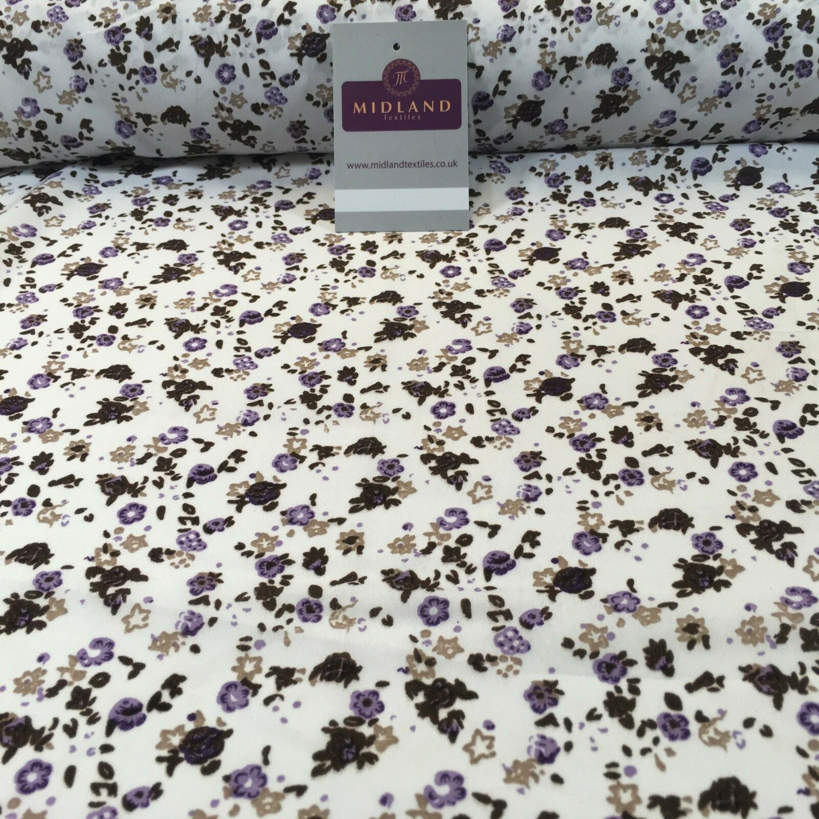 Small Ditsy Floral Printed soft Crepe dress fabric 44' wide M761 Mtex