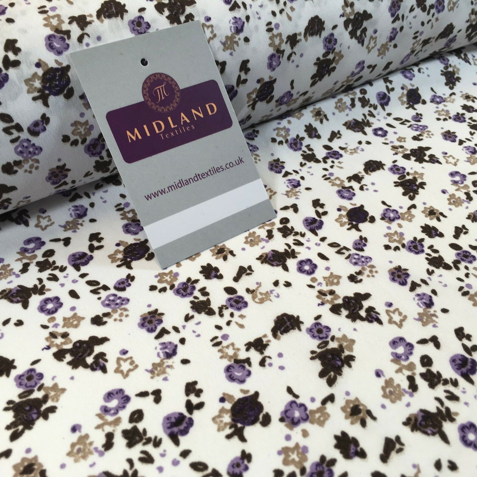 Small Ditsy Floral Printed soft Crepe dress fabric 44' wide M761 Mtex