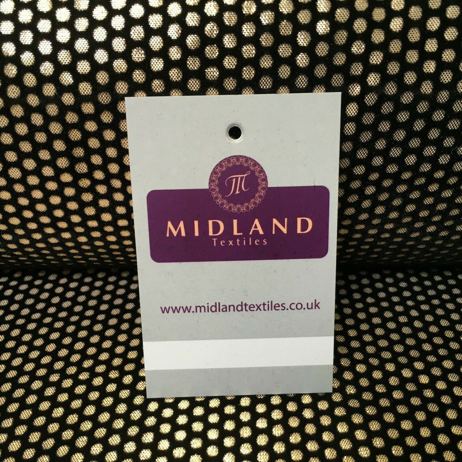 Geometric Gold Spot Dot Flocked Lame Fabric 114 cm Wide MA1177 Mtex