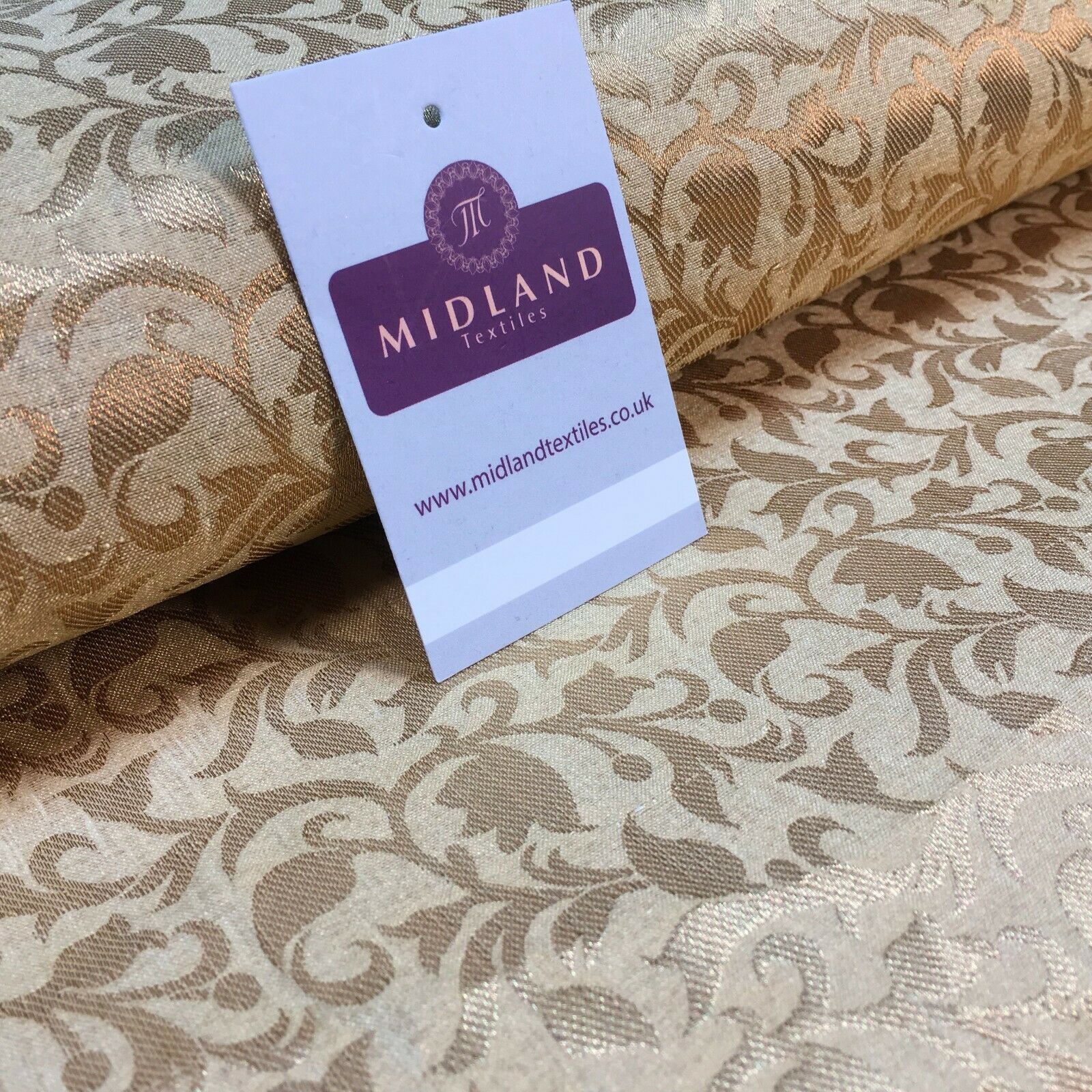 Floral Gold Textured Banarsi Lame Brocade Fabric 111 cm MA1124 Mtex