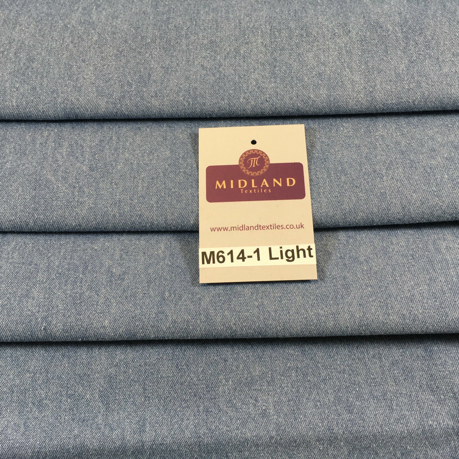 8oz Washed Denim Light-Medium-Dark Blue Fabric 100% Cotton 58' Wide M614 Mtex