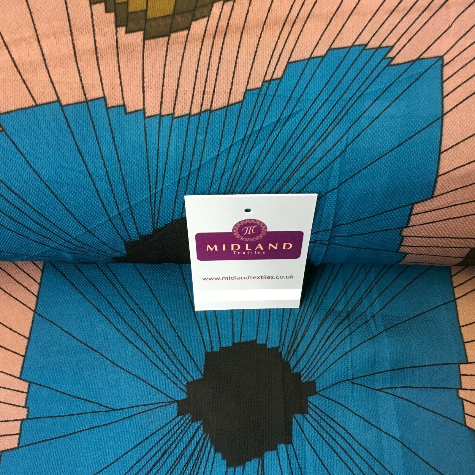 Teal & Taupe Geometric soft Georgette twist voile Dress Fabric 147 Cm MK1185-12