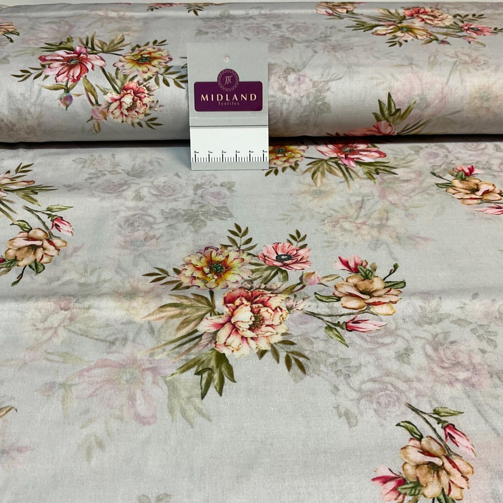 Cotton Lawn Summer Vintage Floral Printed Dress fabric 100% M1670