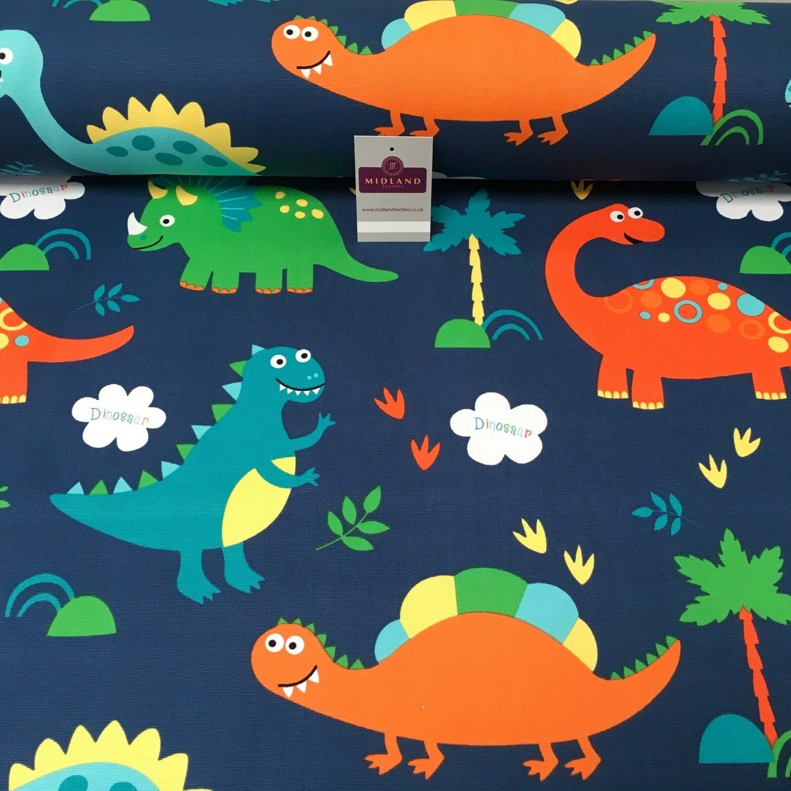 100% cotton canvas novelty dinosaurs printed craft fabric 58' wide mtex mk856
