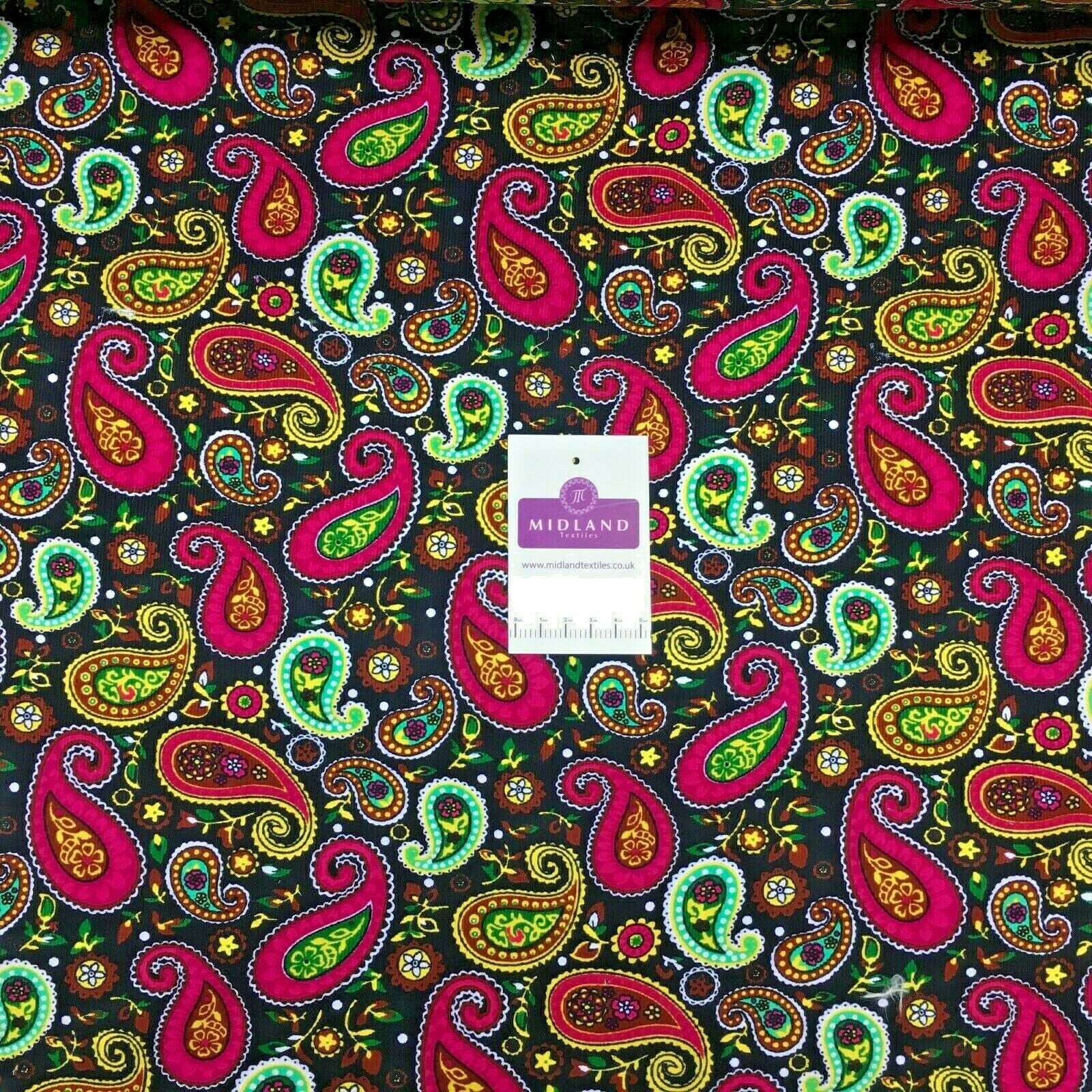 Paisley printed corduroy dress fabric mh1489