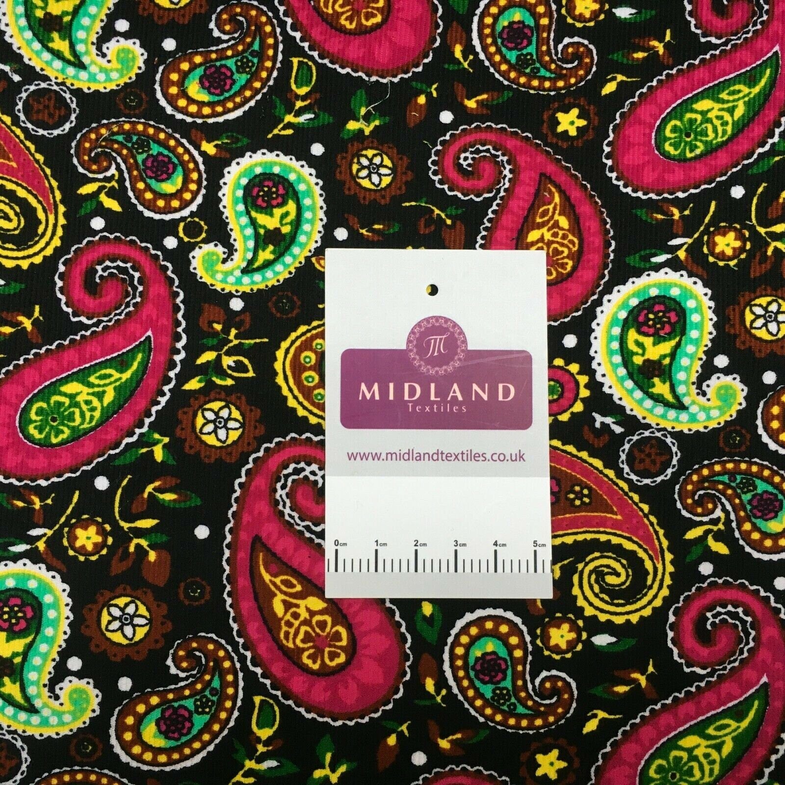 Paisley printed corduroy dress fabric mh1489