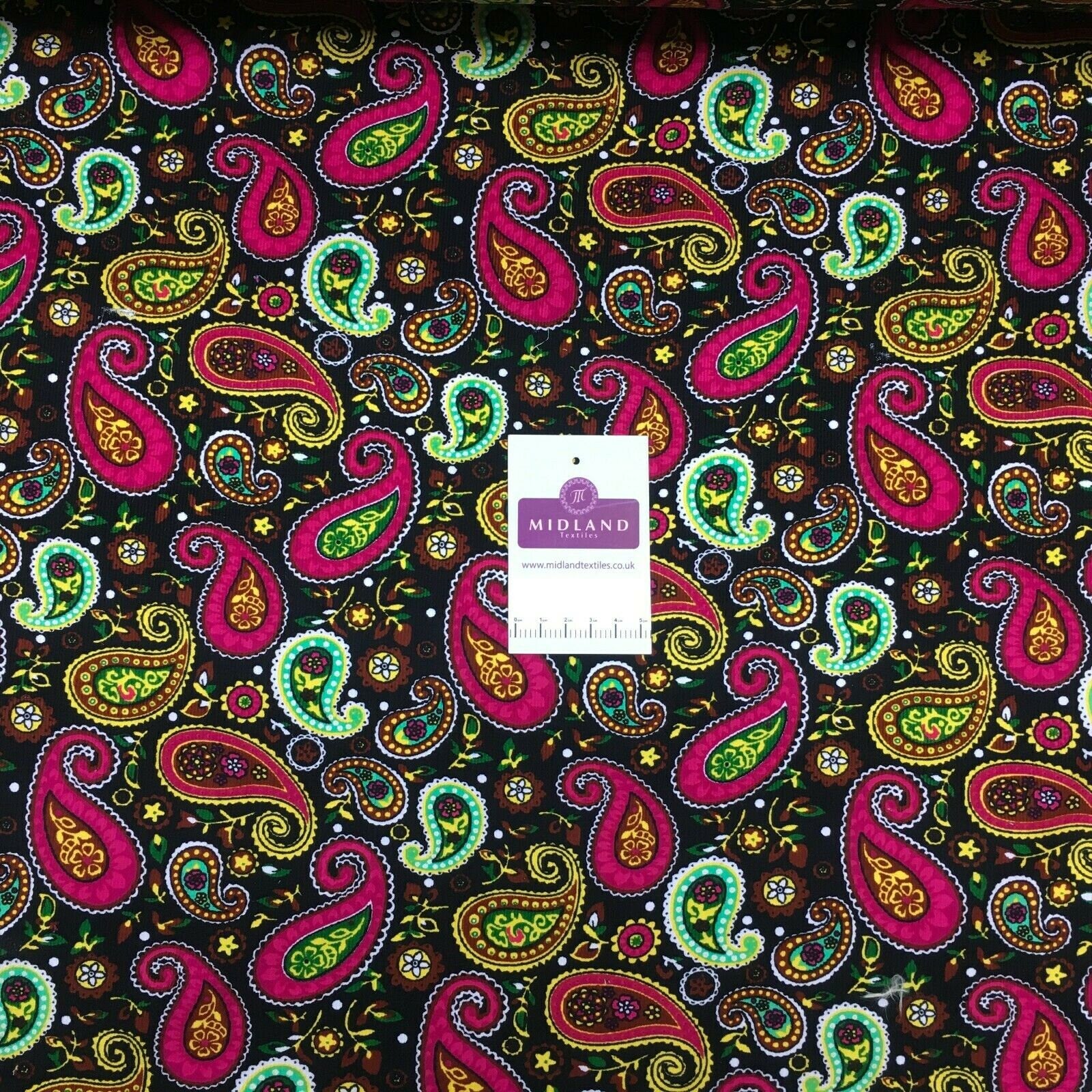 Paisley printed corduroy dress fabric mh1489