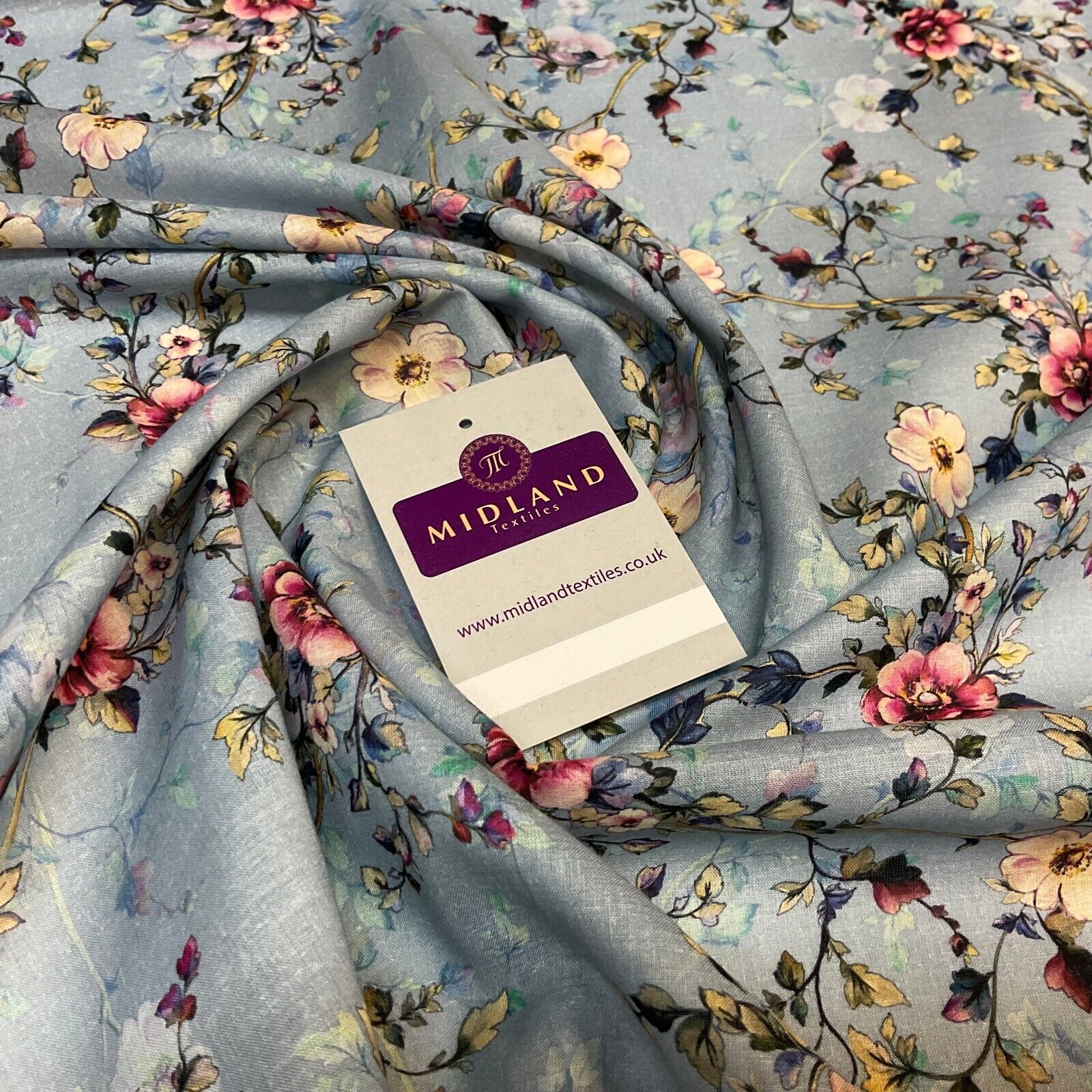 Summer floral lightweight Cotton Lawn dress Fabric Sold per Metre M1828