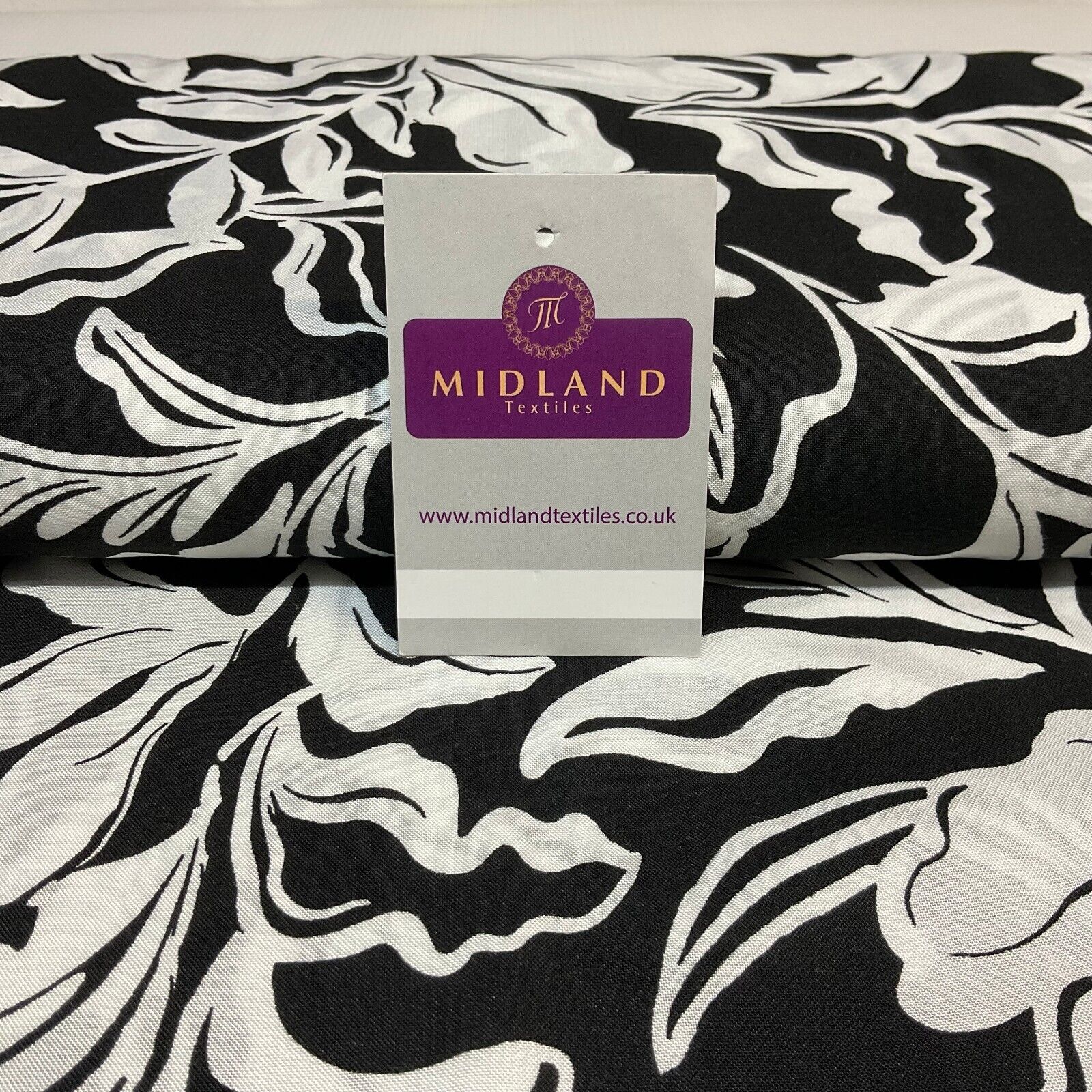 Leaf printed Viscose abstract summer dress Fabric Sold per Metre M1821