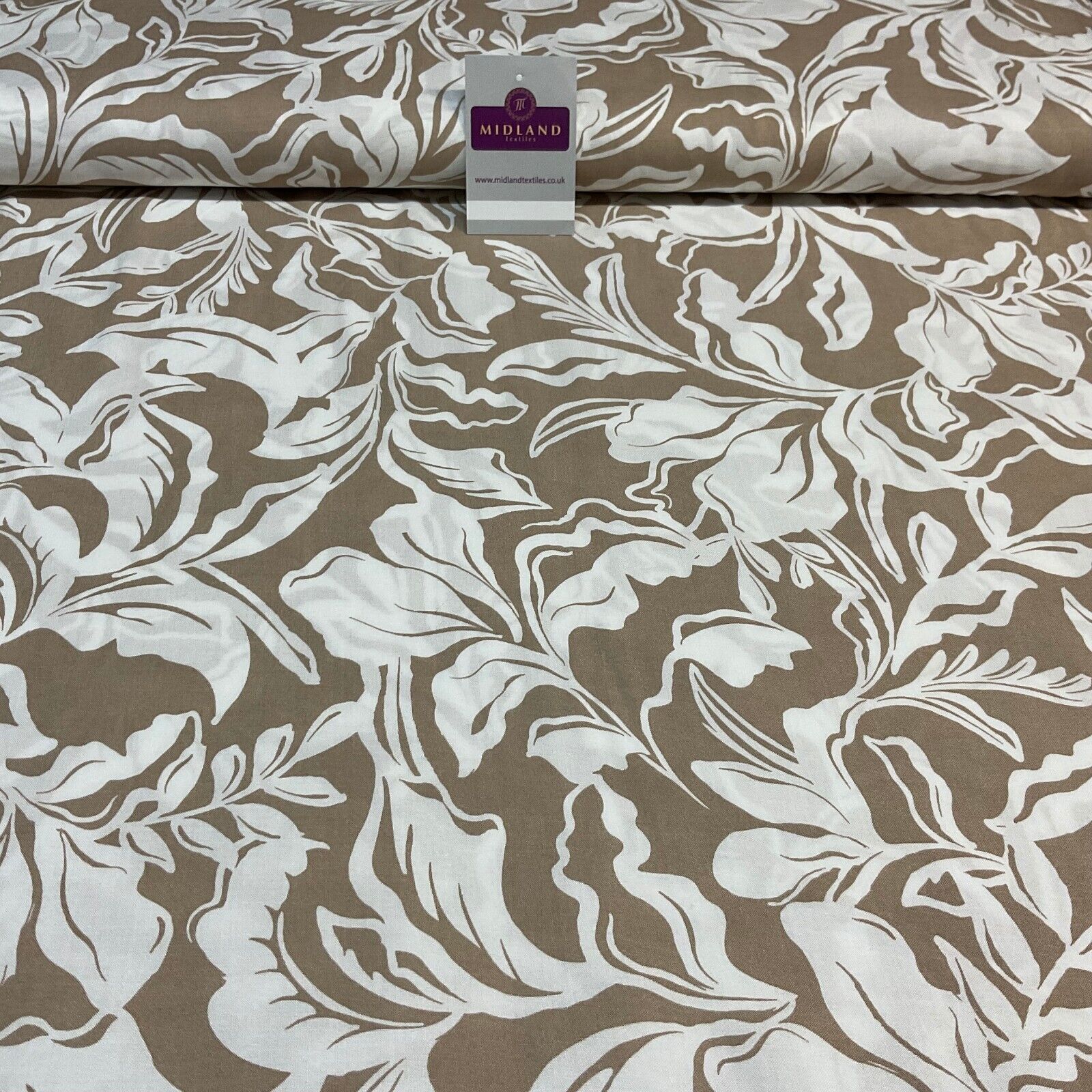 Leaf printed Viscose abstract summer dress Fabric Sold per Metre M1821