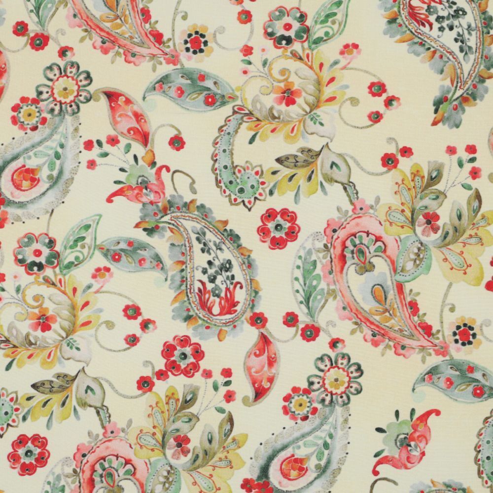 Gorgeous Light Yellow radiance viscose Paisley Dress Fabric M1851