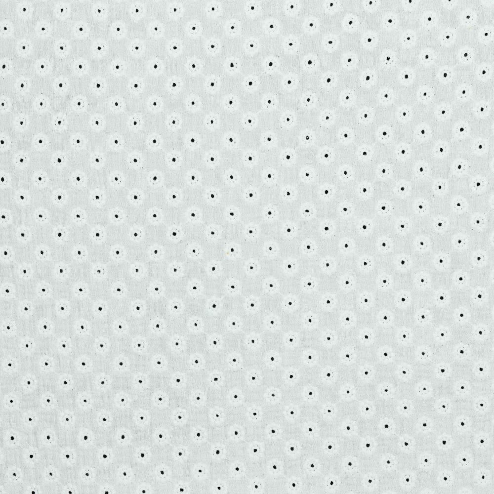 Double gauze embroidery flowers dress blouse Fabric M1837