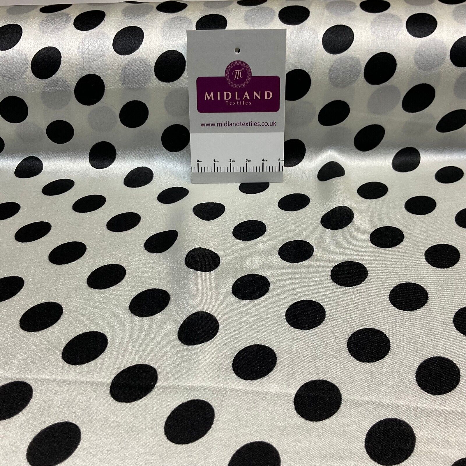Lustrous Satin Fabric Polka Dot Spot Design Perfect for Blouses & Dresses M1859