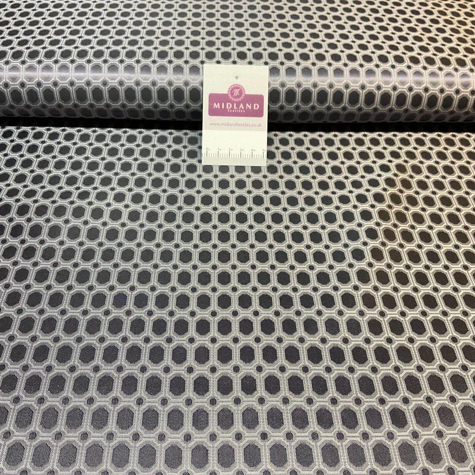 Space Grey Geometric Italian Fancy viscose acetate lining Fabric M1866-4