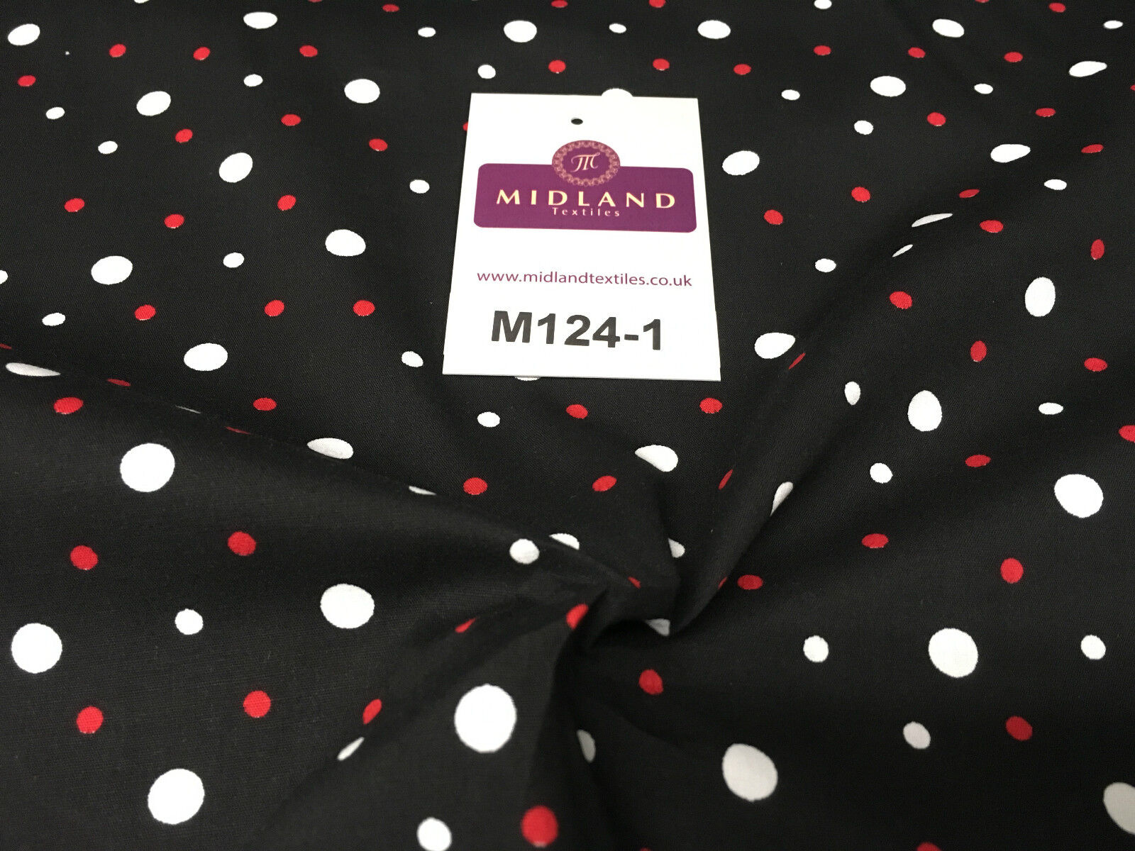 Multi coloured Polka Dot & Spot 100% Cotton Poplin Fabric 58' Wide M124