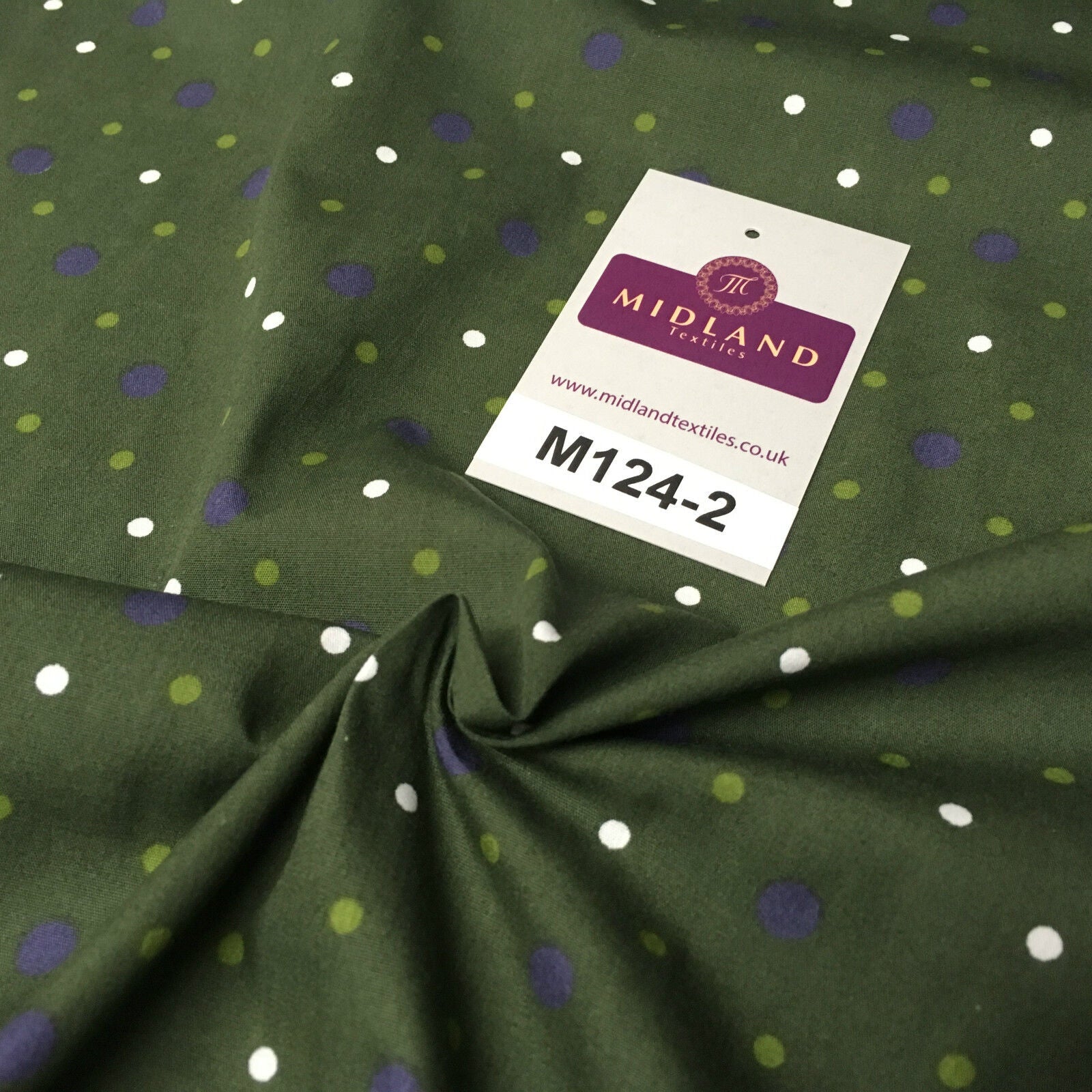 Multi coloured Polka Dot & Spot 100% Cotton Poplin Fabric 58' Wide M124