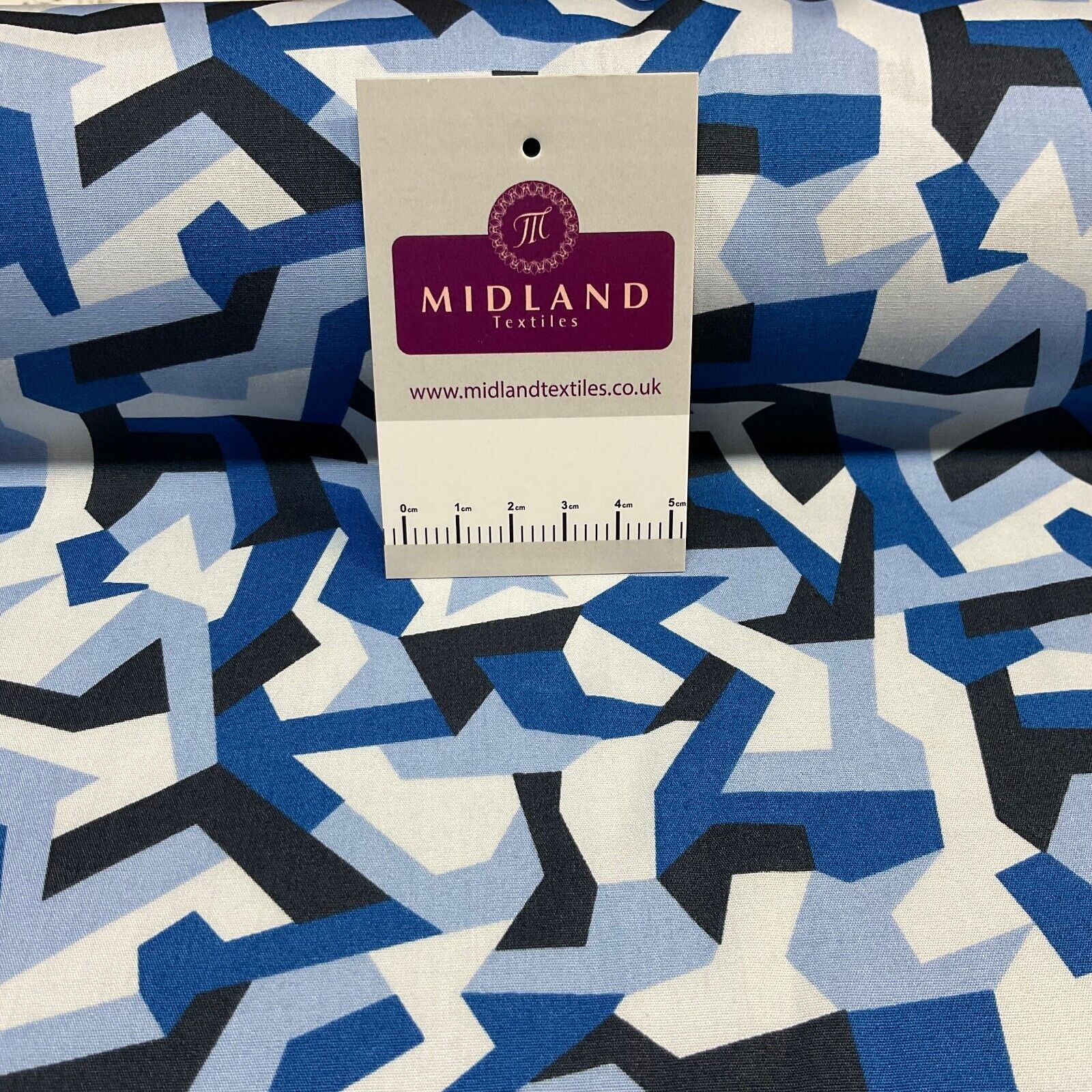 Bold Geometric Camouflage 100% cotton poplin Fabric By The Metre M1861