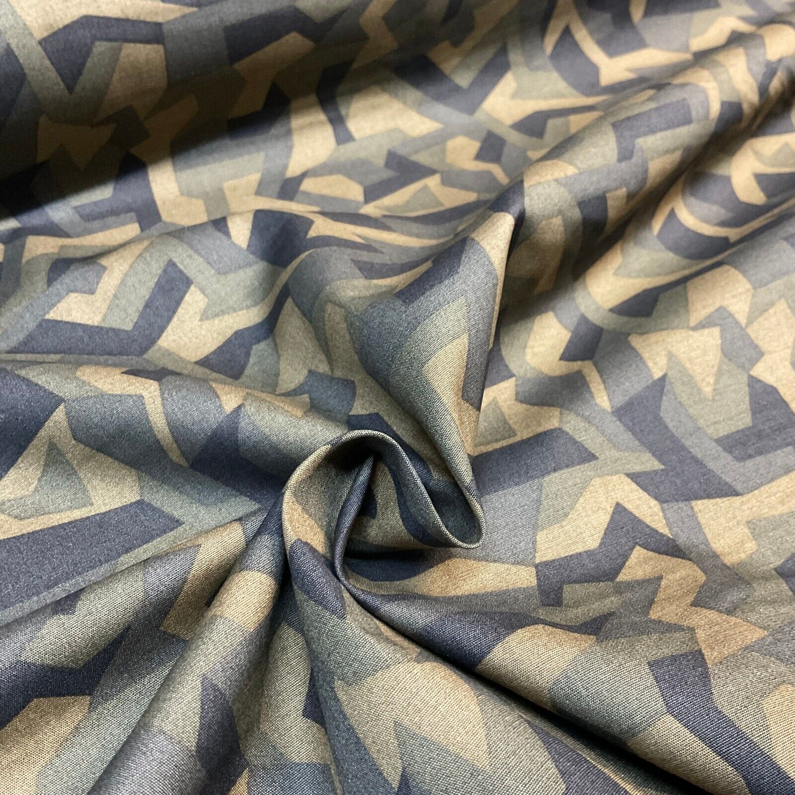 Bold Geometric Camouflage 100% cotton poplin Fabric By The Metre M1861