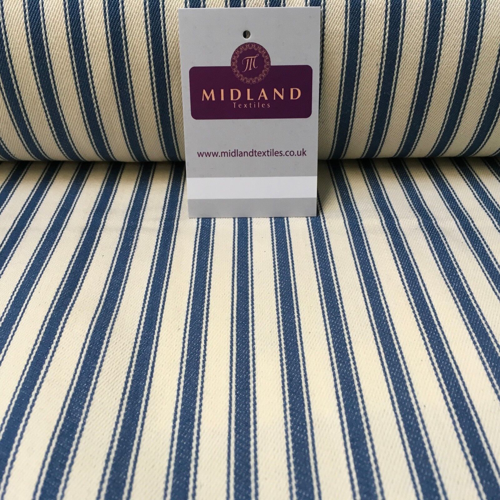 Canvas Power Loom 8mm Ticking Stripe 100% Cotton fabric 54' Wide M1040 Mtex