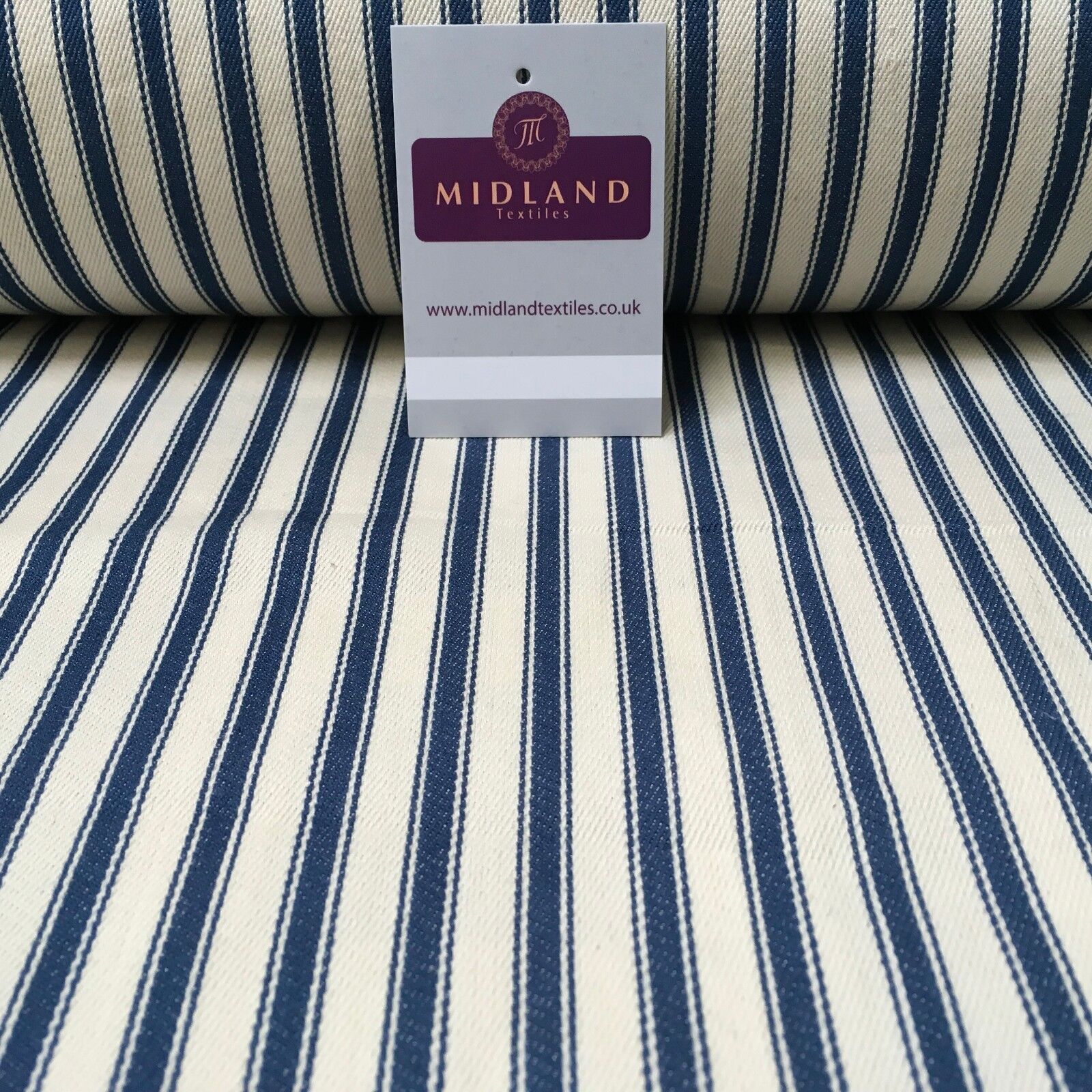 Canvas Power Loom 8mm Ticking Stripe 100% Cotton fabric 54' Wide M1040 Mtex