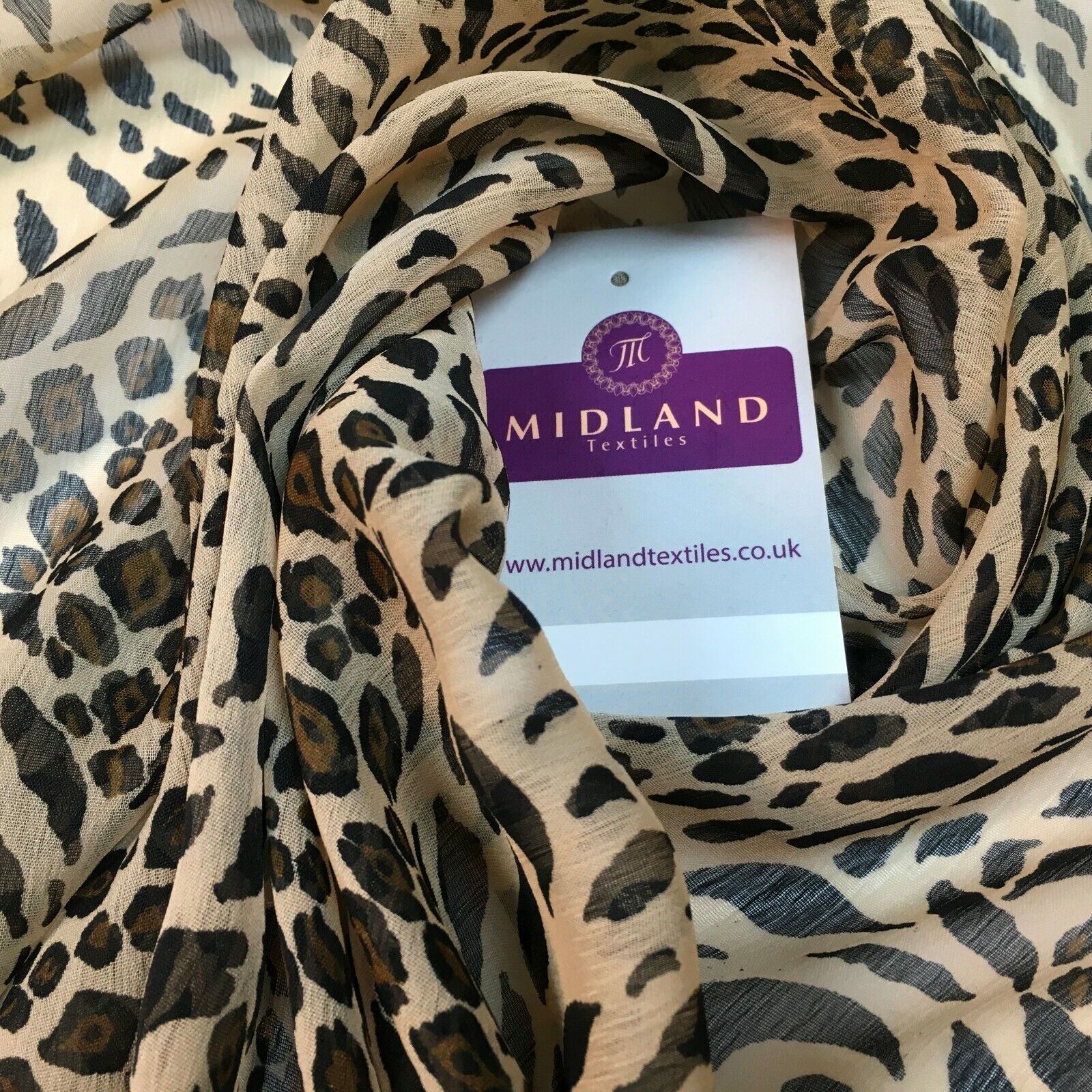 Animal Print Lightweight Chiffon Fabric 110m Wide MR1147 Mtex